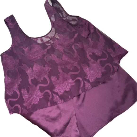 Victoria’s Secret Vintage Gold Tag Lingerie Sleepwear Patterned Classic Sz Small - Picture 1 of 11